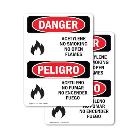 Signmission 3.5 in Width, Vinyl Decal, Rectangle, Bilingual OS-2PACK-DS-D-35-VS-1015